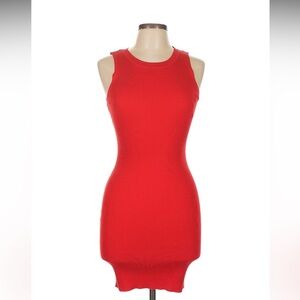 Papaya Red Midi Dress